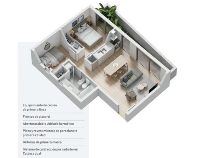 Departamento · 54m² · 3 Ambientes · 1 Cochera