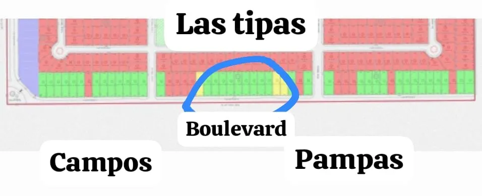 Venta Terreno Las Tipas 455 m2, fondo Norte