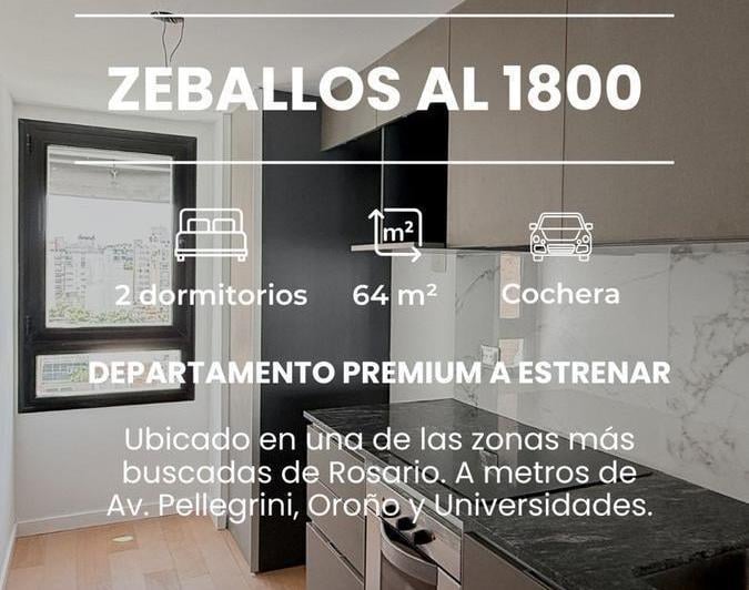 Departamento · 60m² · 2 Ambientes · 1 Cochera