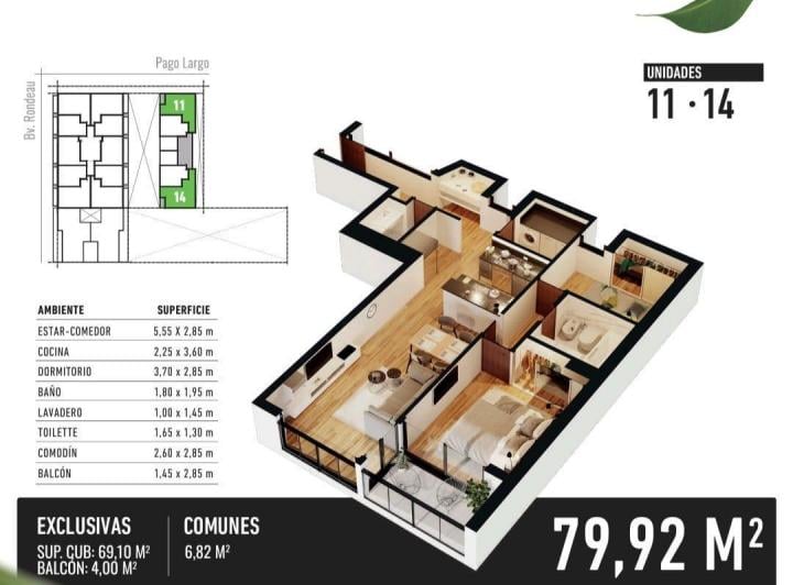 Departamento · 69m² · 5 Ambientes