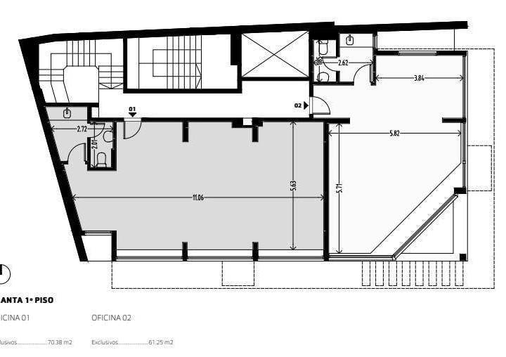 Oficina comercial · 61m² · 1 Ambiente