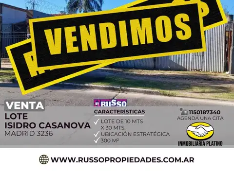 Terreno en Venta en Isidro Casanova, Partido de La Matanza