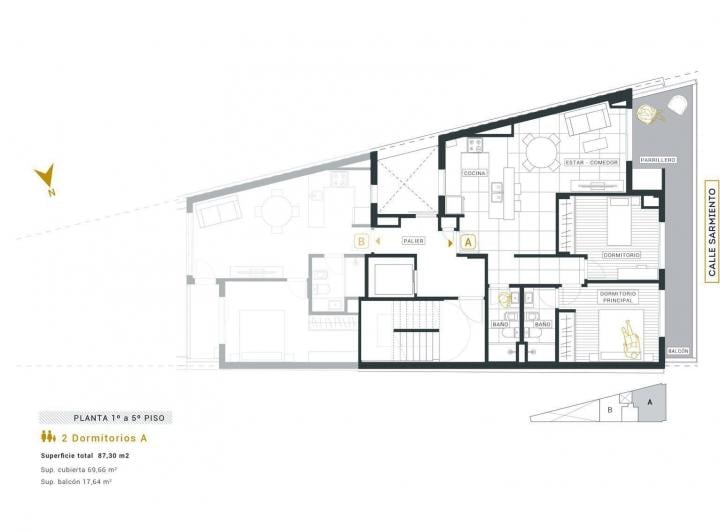 Departamento · 72m² · 3 Ambientes