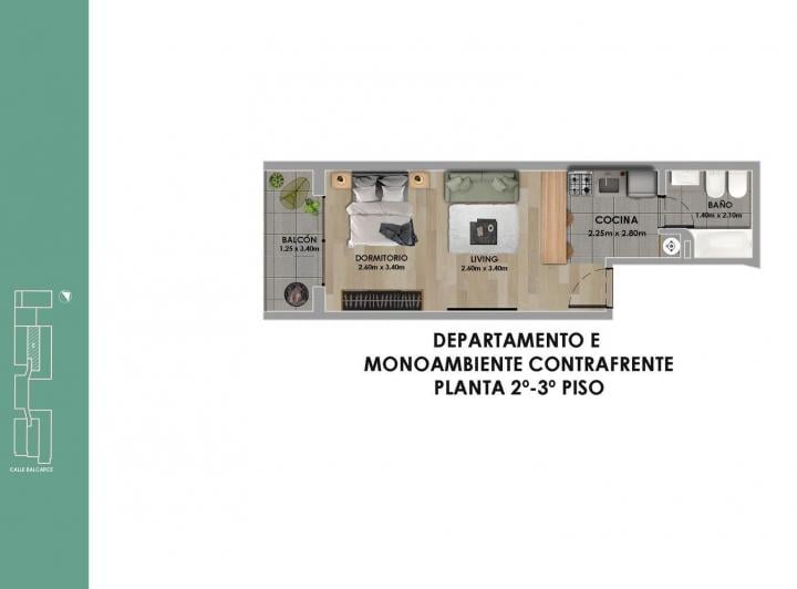 Departamento · 42m² · 1 Ambiente