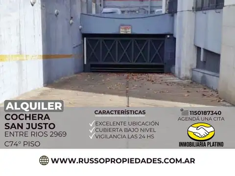 Cochera en Alquiler en San Justo, Partido de La Matanza