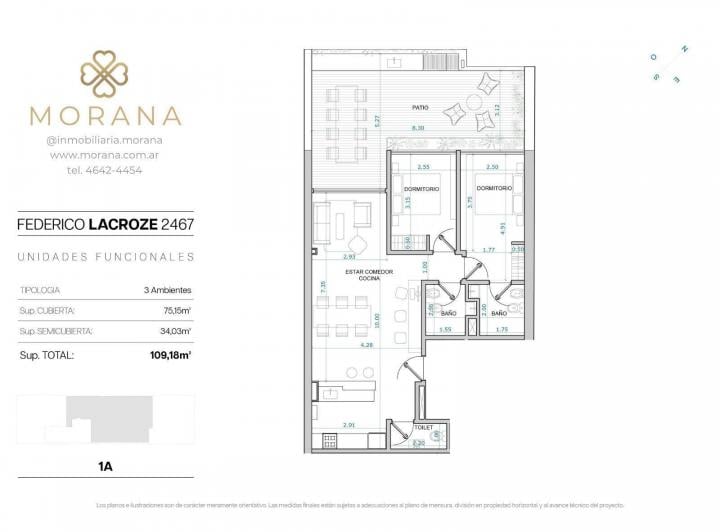 Departamento · 75ha · 3 Ambientes