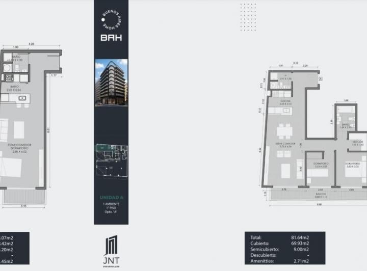 Departamento · 38m² · 1 Ambiente