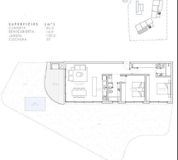 Departamento · 90m² · 3 Ambientes · 1 Cochera