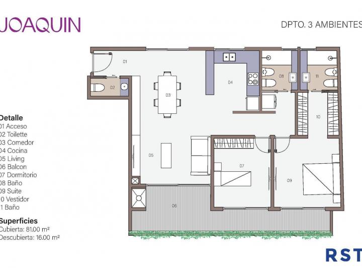 Departamento · 81m² · 3 Ambientes