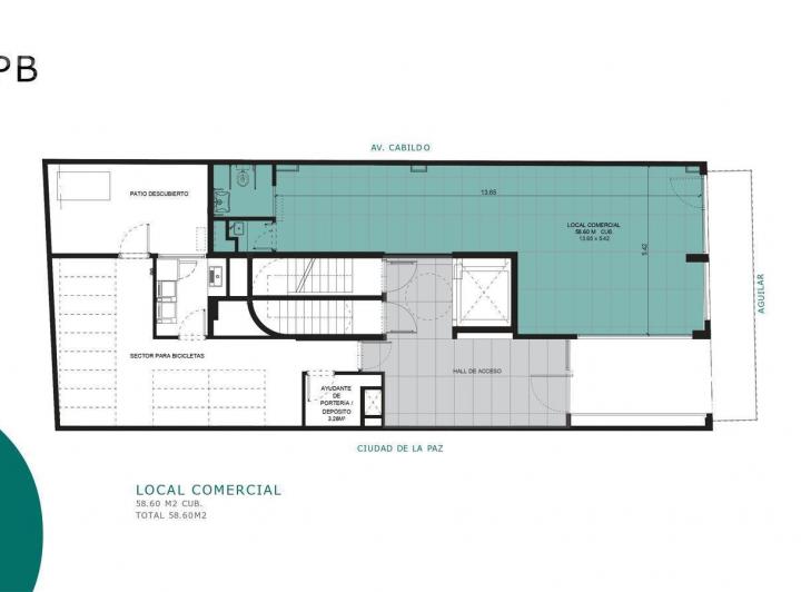 Local comercial · 58m² · 1 Ambiente