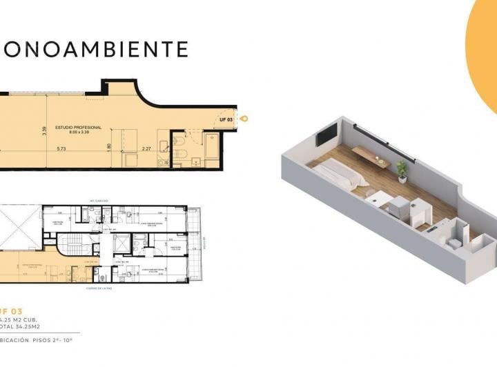 Departamento · 34m² · 1 Ambiente
