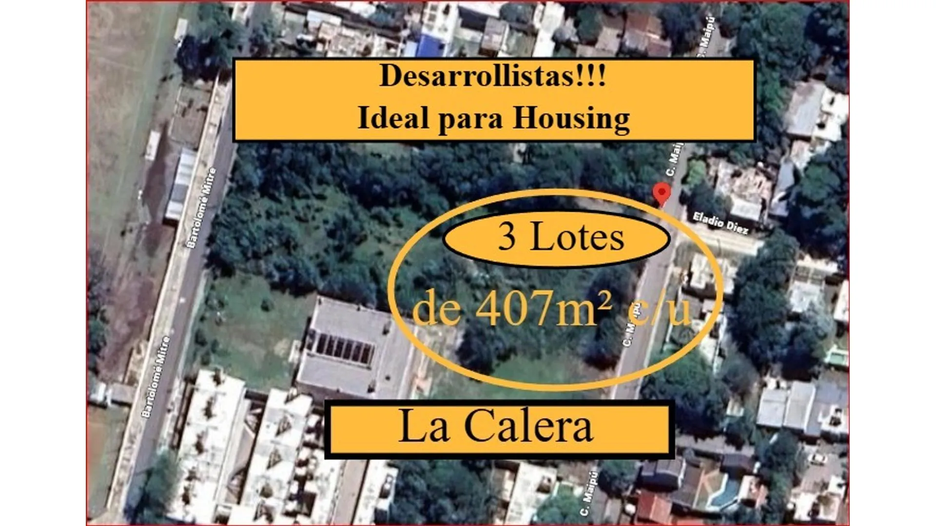 DESARROLLISTAS!! 3 LOTES de 407m² c/u... a100m del río!