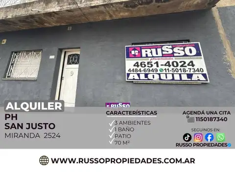 Departamento en Alquiler en San Justo, Partido de La Matanza