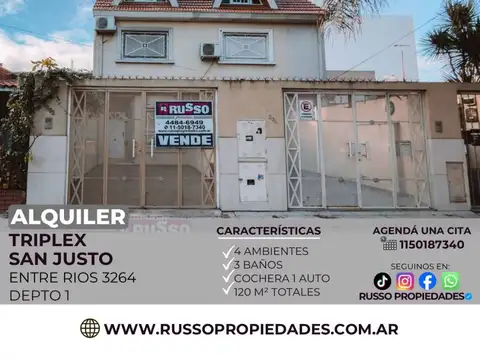 Departamento en Alquiler en San Justo, Partido de La Matanza