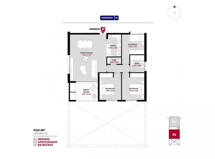 Departamento · 84m² · 4 Ambientes · 1 Cochera