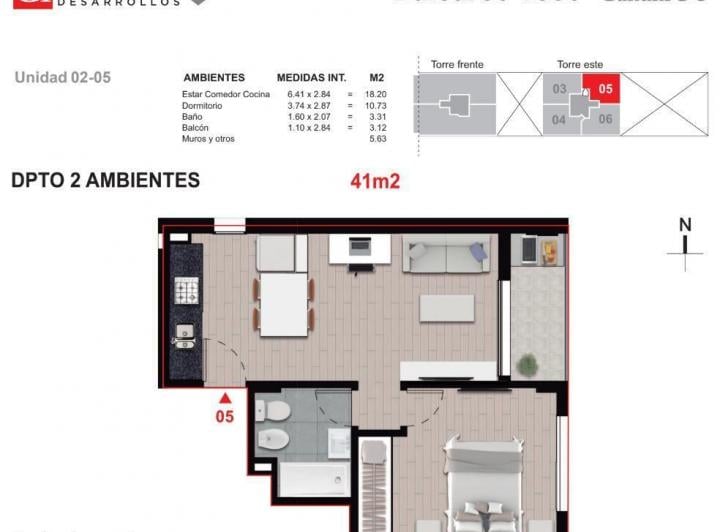 Departamento · 38m² · 2 Ambientes