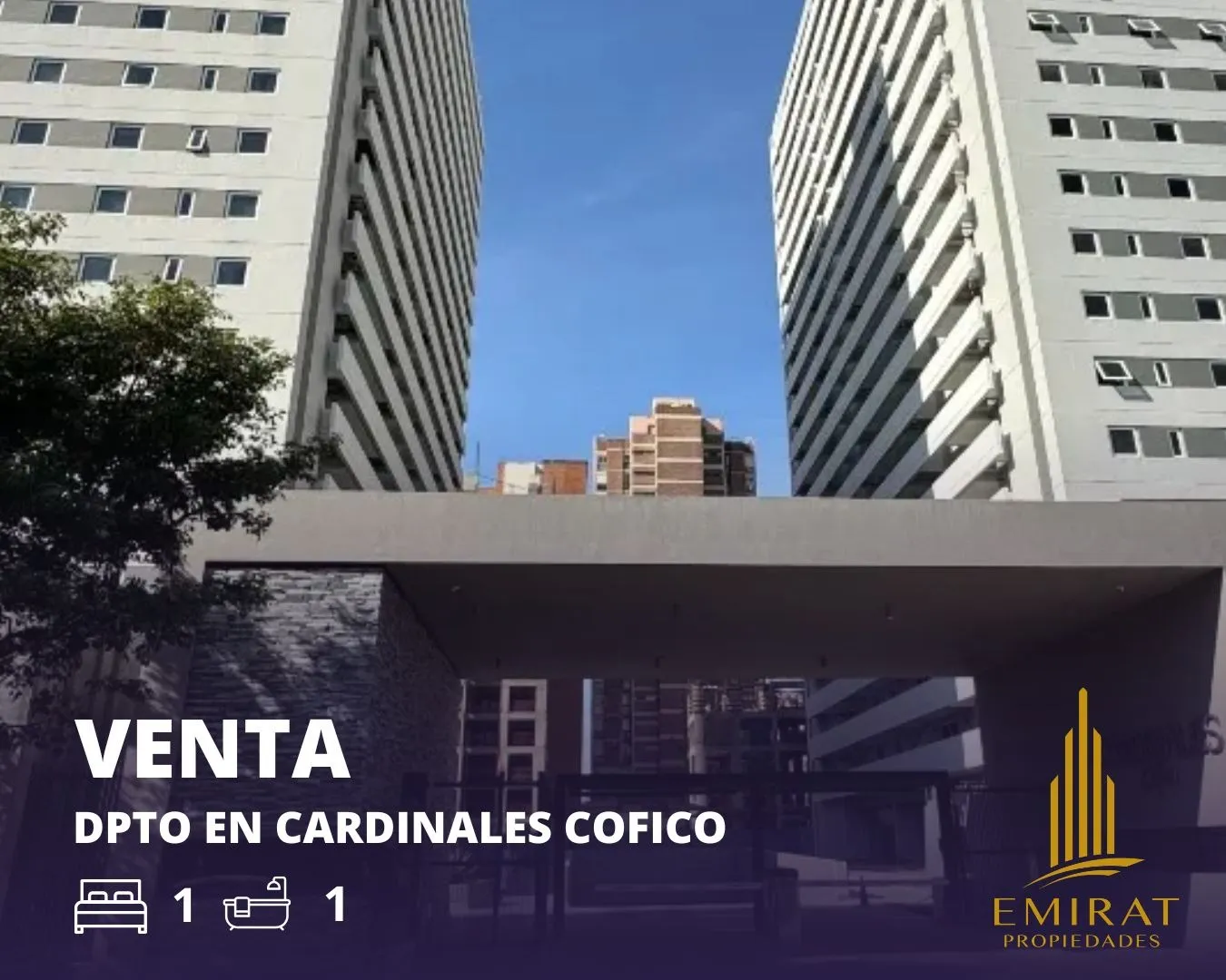 departamento en venta de un dormitorio en cardinales cofico (amplia financiación