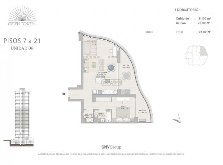 Departamento · 81m² · 2 Ambientes