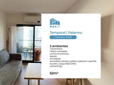 Departamento en Alquiler Temporal en Palermo, Capital Federal