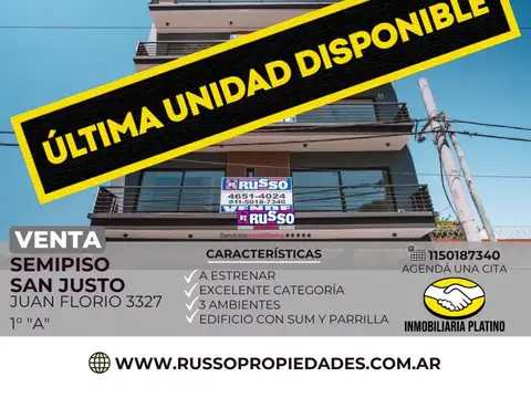 Departamento en Venta en San Justo, Partido de La Matanza