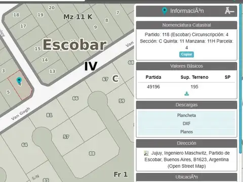 Terreno en Venta en Ingeniero Maschwitz, Partido de Escobar