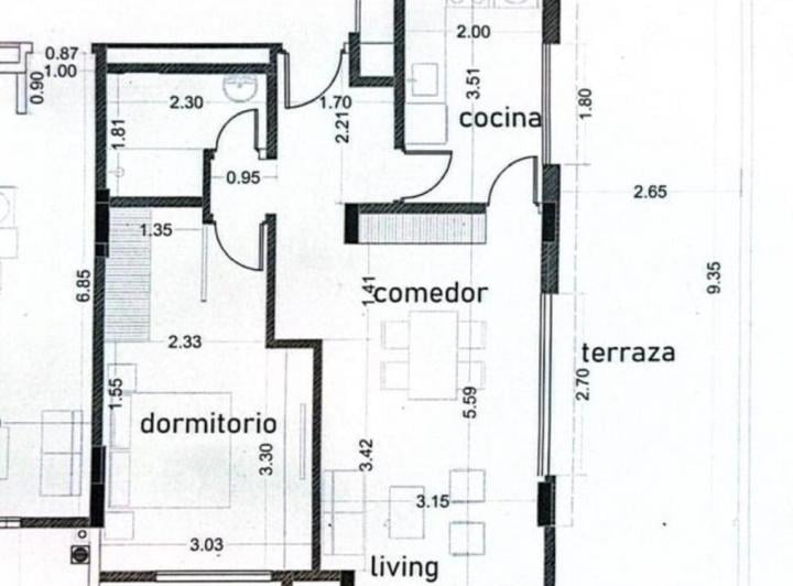 Departamento · 61m² · 1 Ambiente