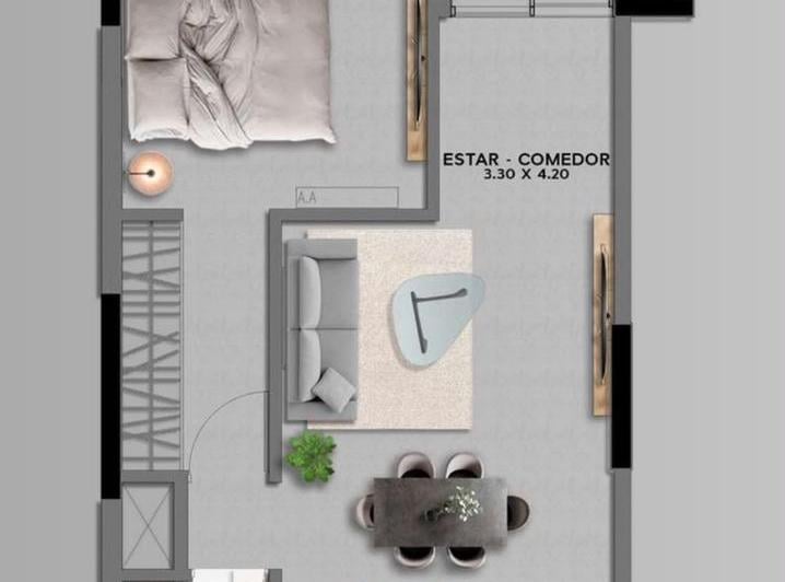 Departamento · 58m² · 2 Ambientes