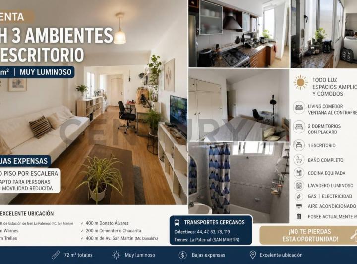 Departamento · 72m² · 3 Ambientes