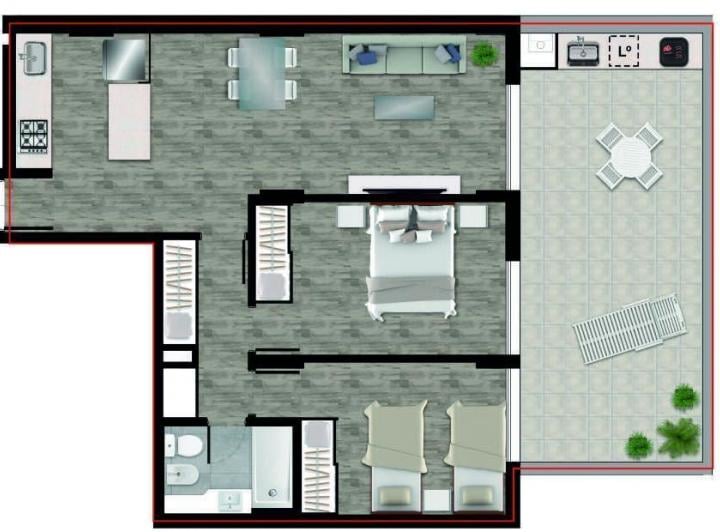 Departamento · 74m² · 3 Ambientes