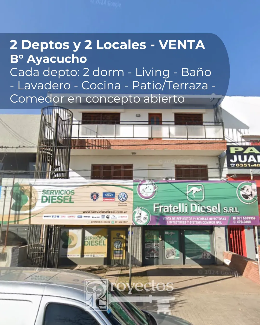 Propiedad en Venta - 2 Deptos + 2 Locales Comerciales. Av Juan B Justo 4064
