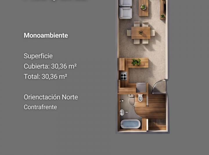 Departamento · 30m² · 1 Ambiente