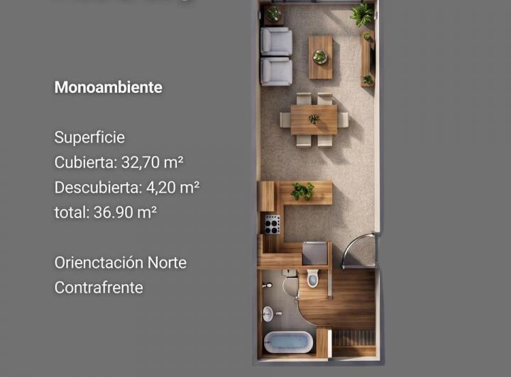Departamento · 32m² · 1 Ambiente