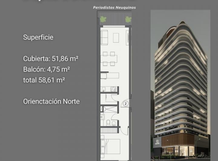 Departamento · 53m² · 2 Ambientes