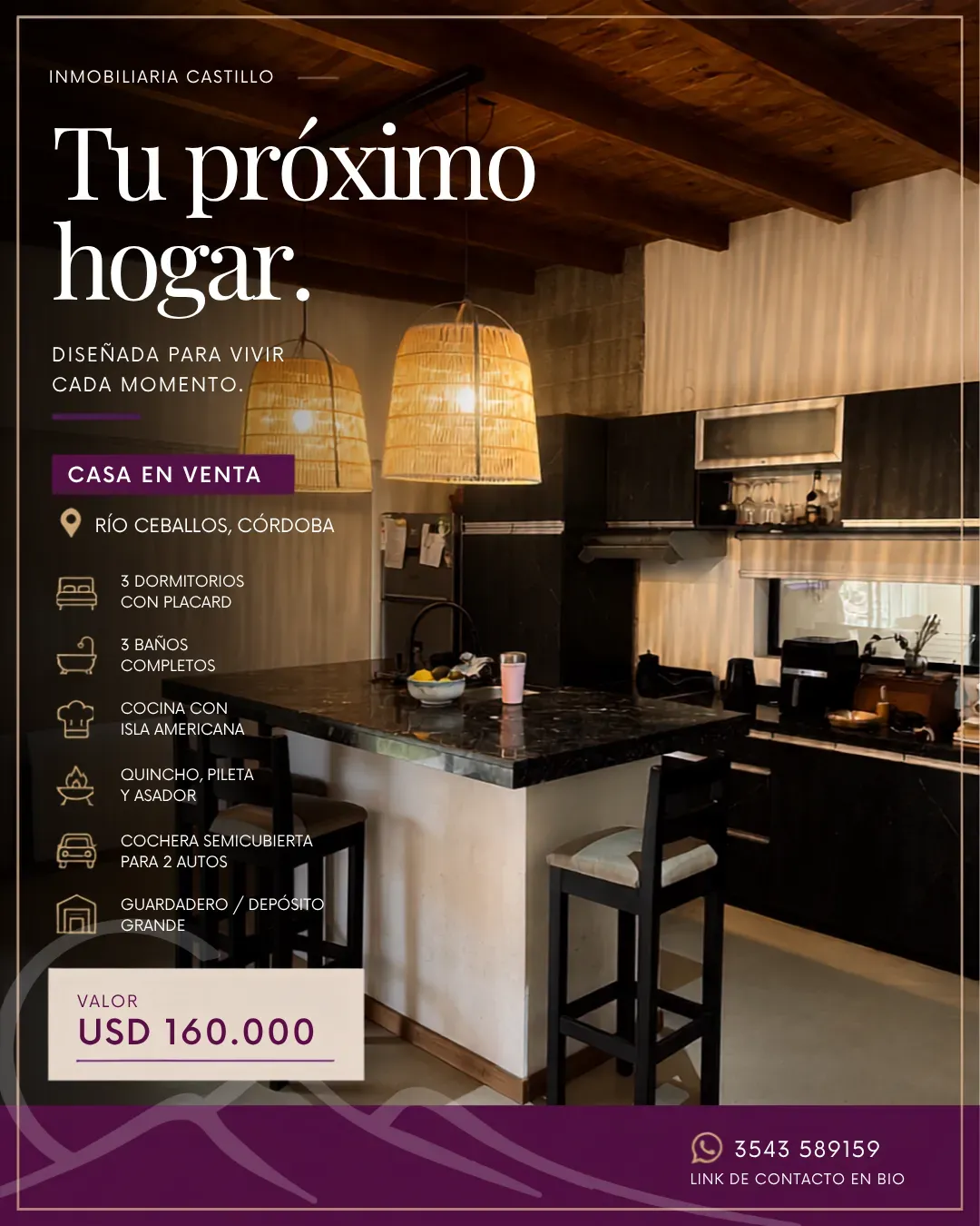 Venta de moderna casa 3 dorm + pileta en Rio Ceballos