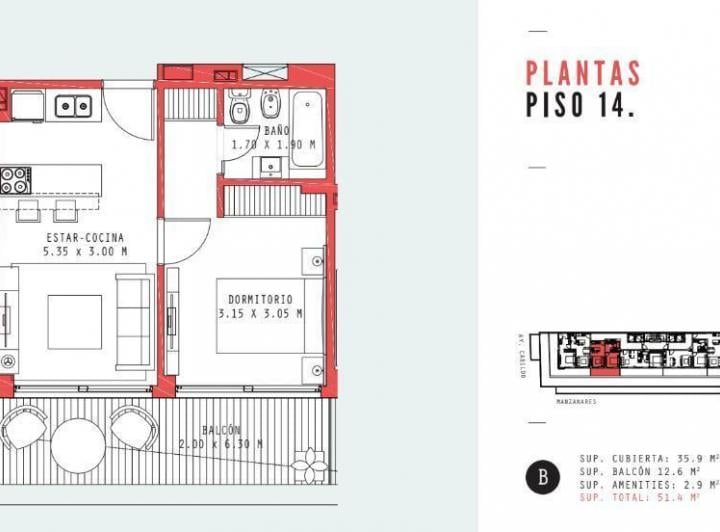 Departamento · 35m² · 2 Ambientes