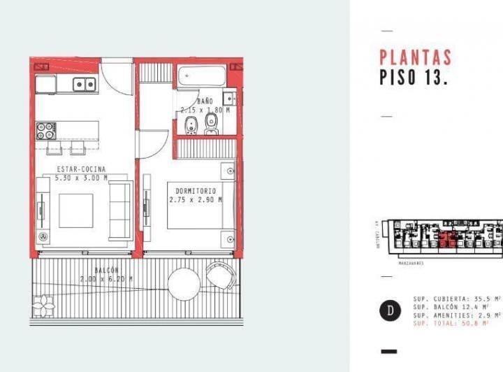 Departamento · 35m² · 2 Ambientes