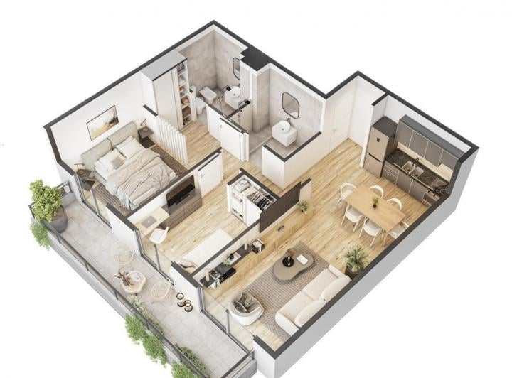Departamento · 61m² · 3 Ambientes