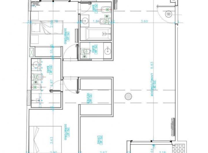 Departamento · 97m² · 3 Ambientes · 1 Cochera