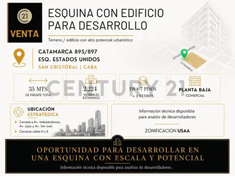 Terreno en Venta en San Cristobal, CABA