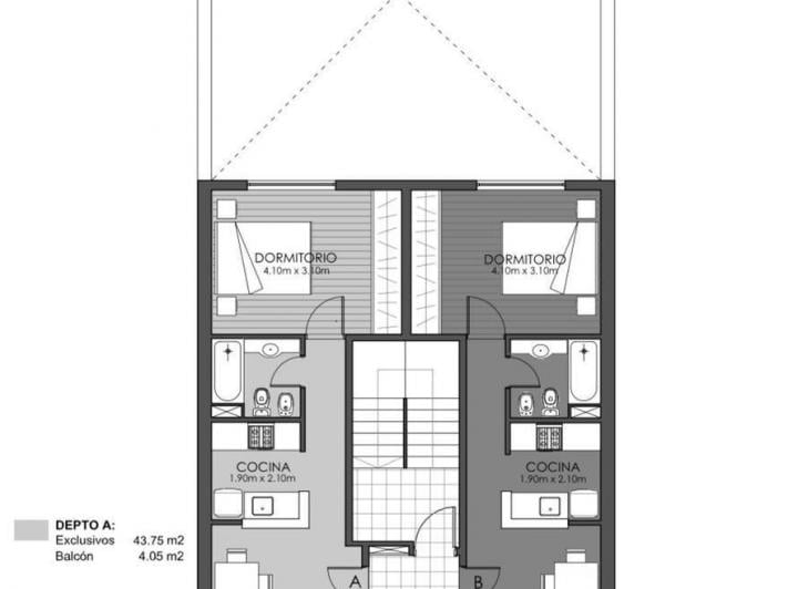 Departamento · 43m² · 2 Ambientes