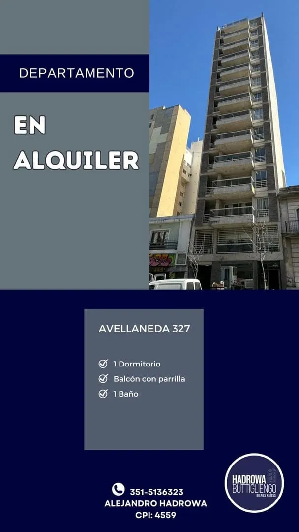 Departamento en Alquiler de 1 dormitorio con amplia terraza