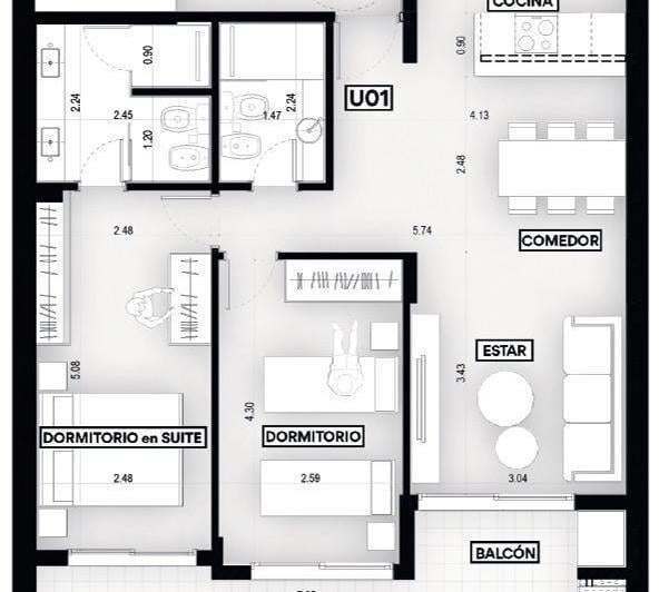 Departamento · 71m² · 3 Ambientes