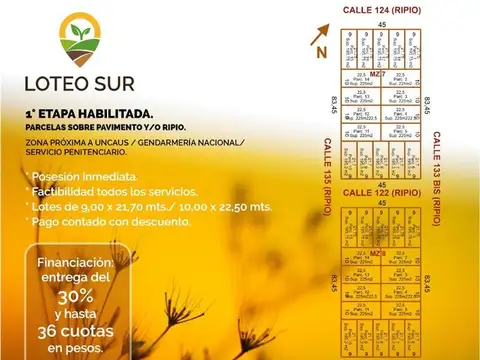 Terreno en Venta en Presidencia Roque Saenz Peña, Comandante Fernández