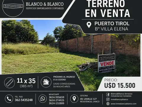 Terreno en Venta en Puerto Tirol, Libertad
