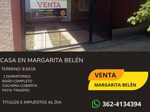 Casa en Venta en Margarita Belen, 1 de Mayo
