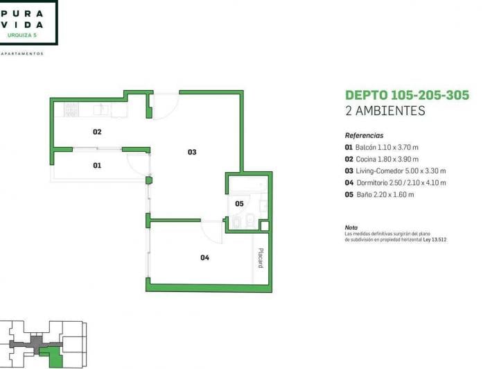 Departamento · 42m² · 2 Ambientes
