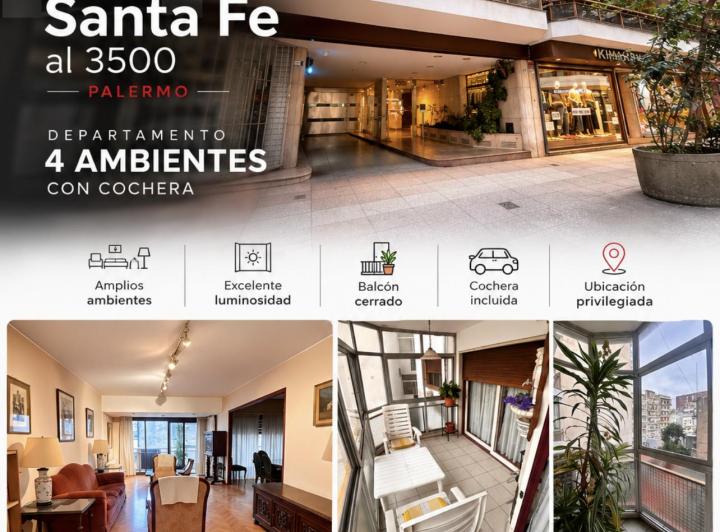 Departamento · 92m² · 4 Ambientes · 1 Cochera
