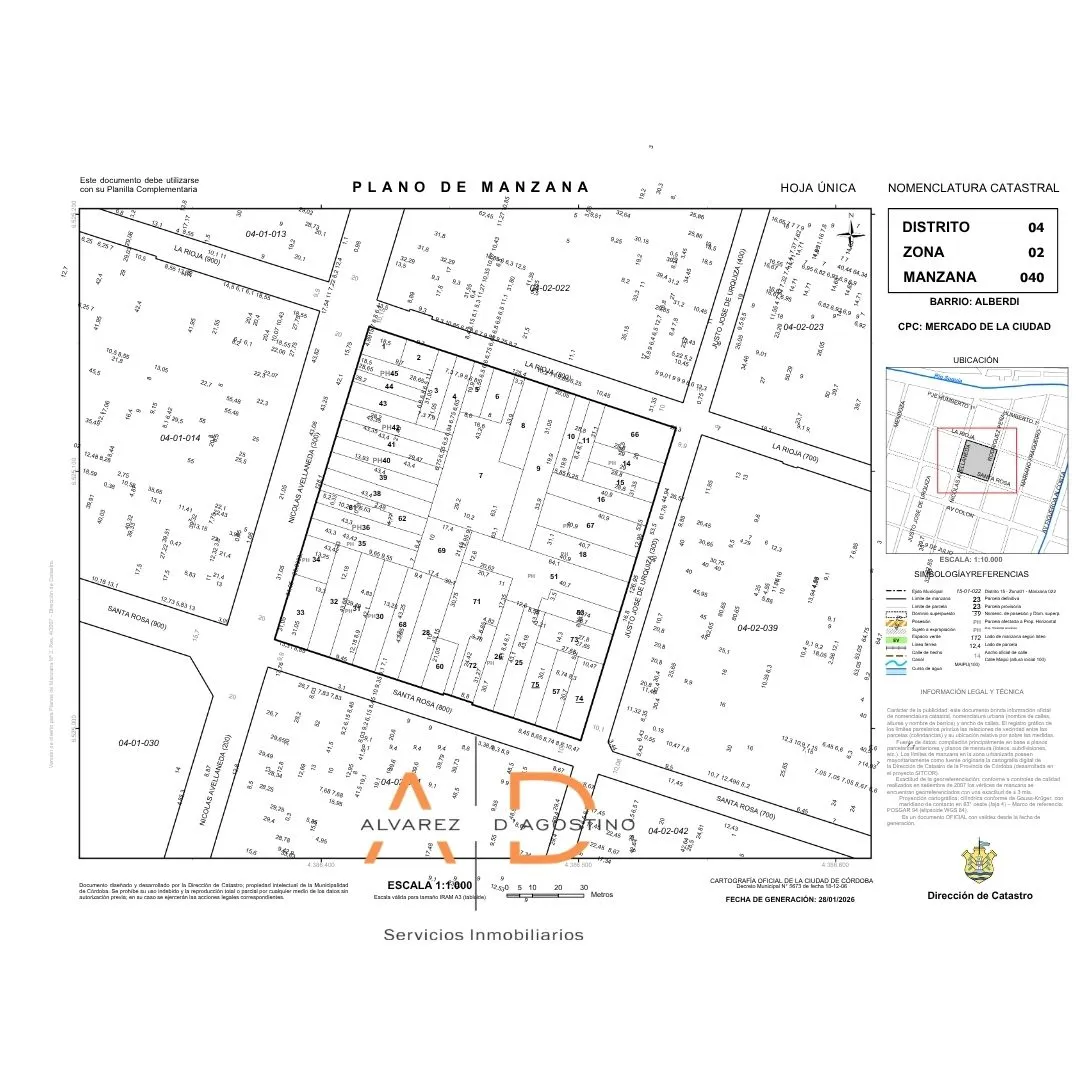 VENTA, LOTES CONTIGUOS URQUIZA Y SANTA ROSA, BARRIO ALBERDI - CORDOBA