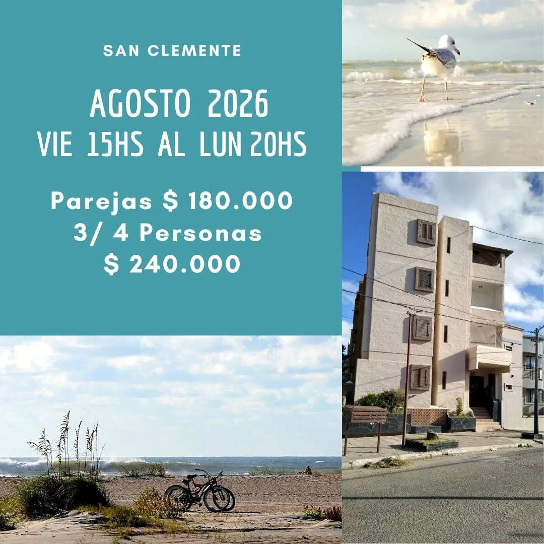 San Clemente, Promo  Feriado 17 Agosto 2026,  Día del Niño, Alquiler departamentos,  Precios, tarifas, Mundo  Marino, Termas