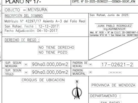 Terreno en Venta en San Rafael, Mendoza